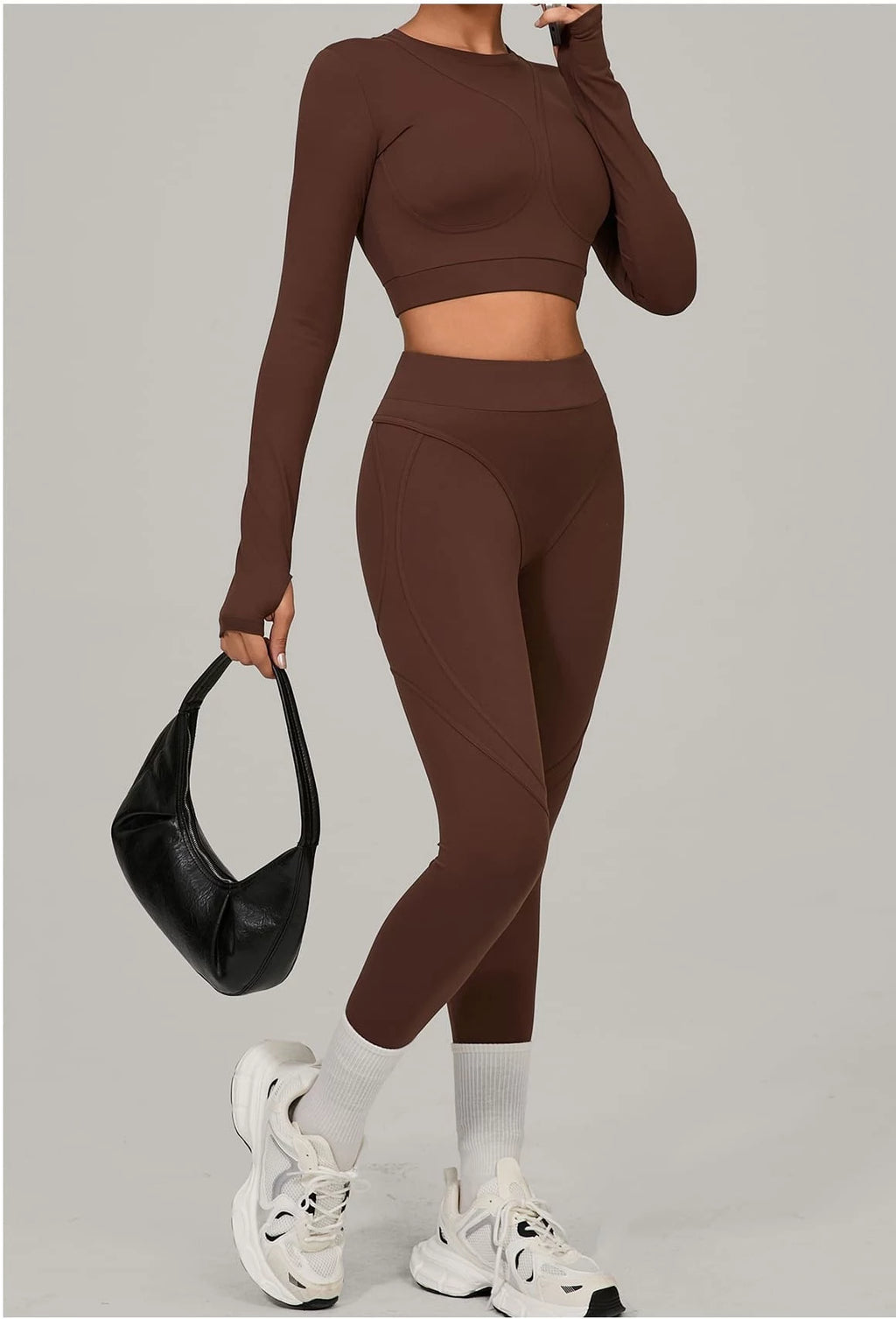 The Sculpt + Flow Set (Long-Sleeve Crop Top + High-Rise Leggings)