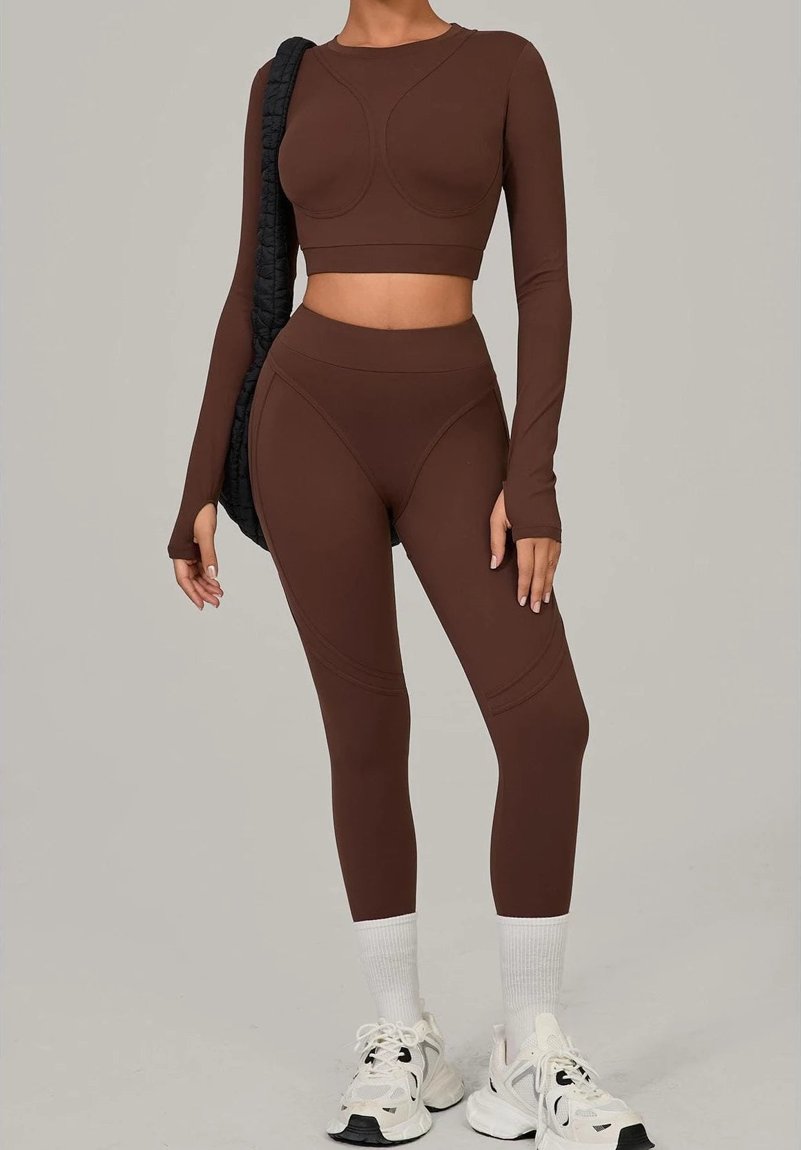 The Sculpt + Flow Set (Long-Sleeve Crop Top + High-Rise Leggings)