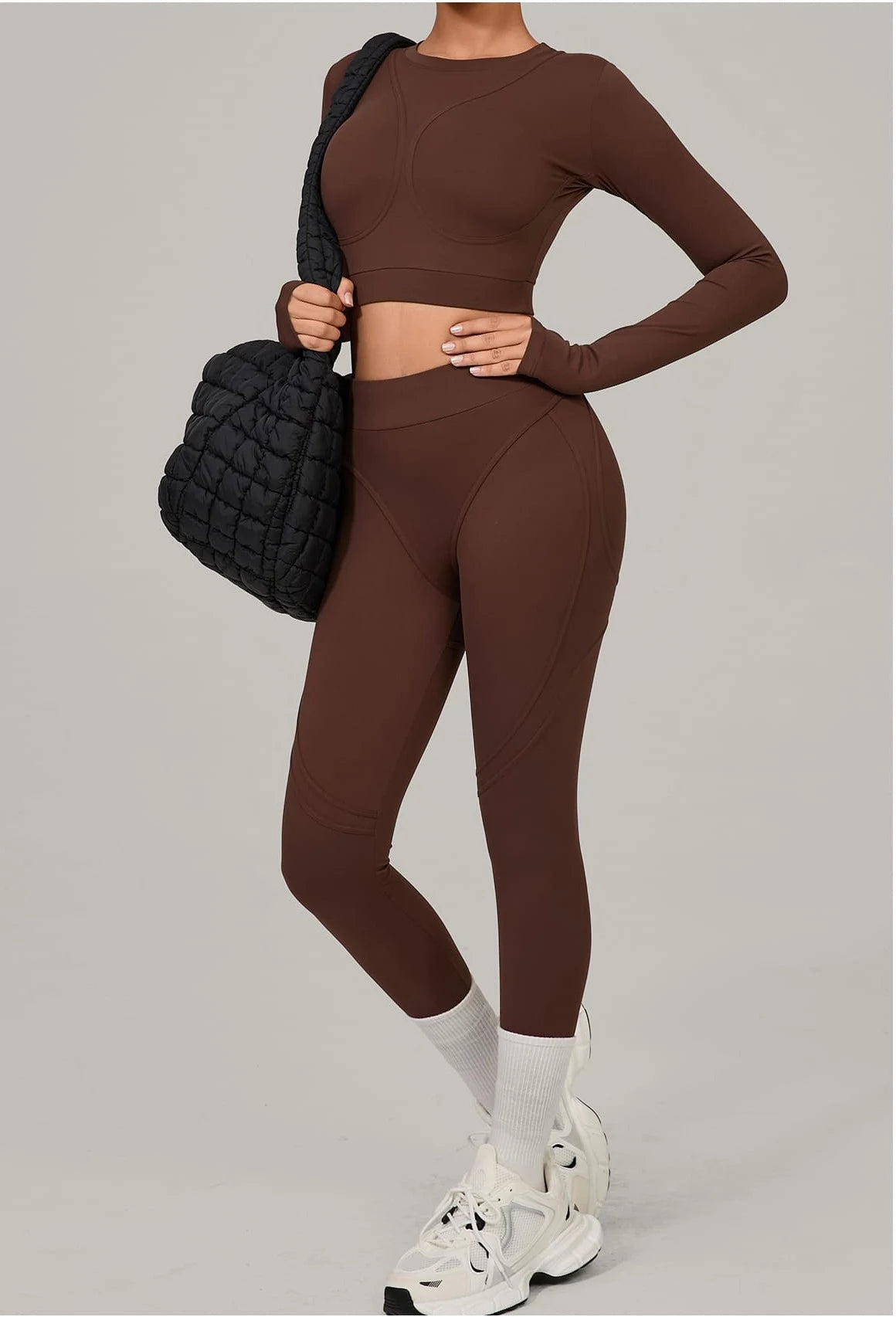 The Sculpt + Flow Set (Long-Sleeve Crop Top + High-Rise Leggings)